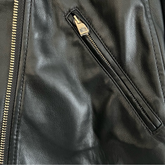 Chico's Black Faux Leather Cropped Moto Jacket - Picture 8 of 13